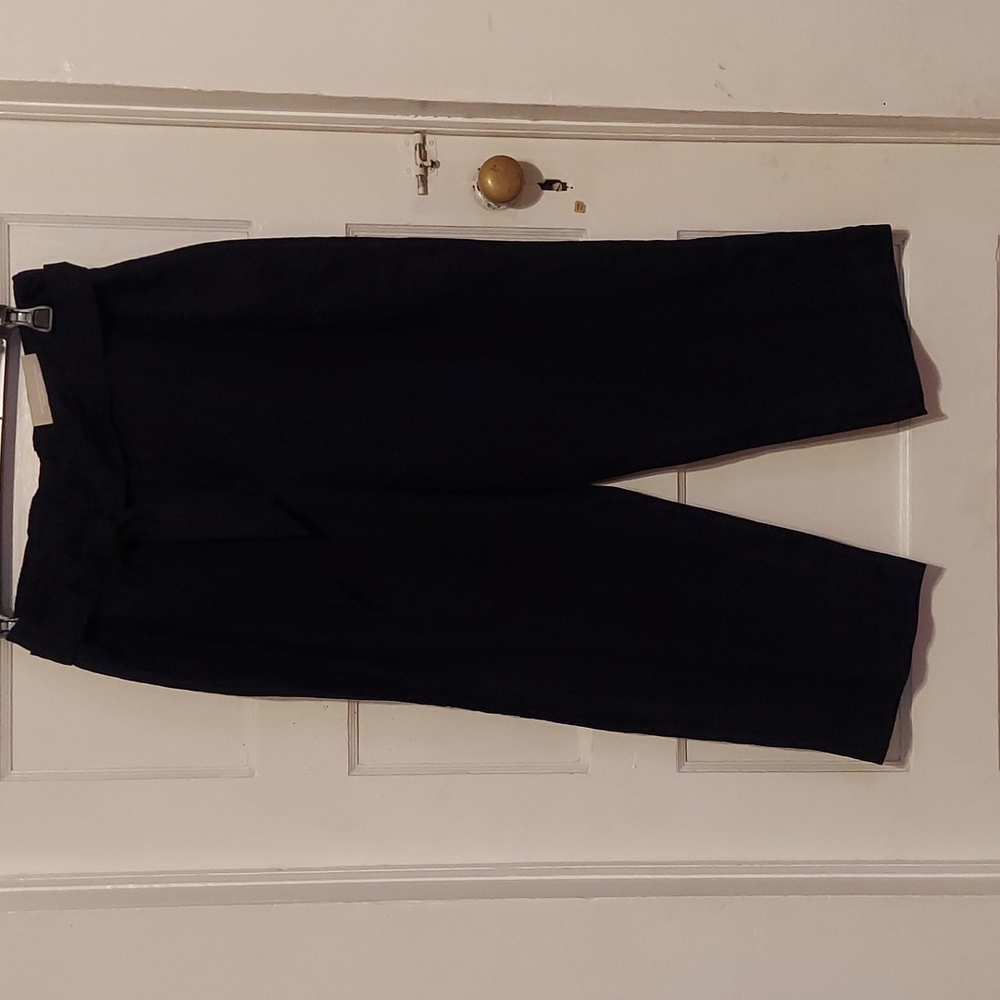 Linen Tie waist crop pant